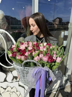 101 тюльпан в корзине коллекция Spring 26