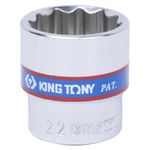 KING TONY (333022M) Головка торцевая стандартная двенадцатигранная 3/8", 22 мм