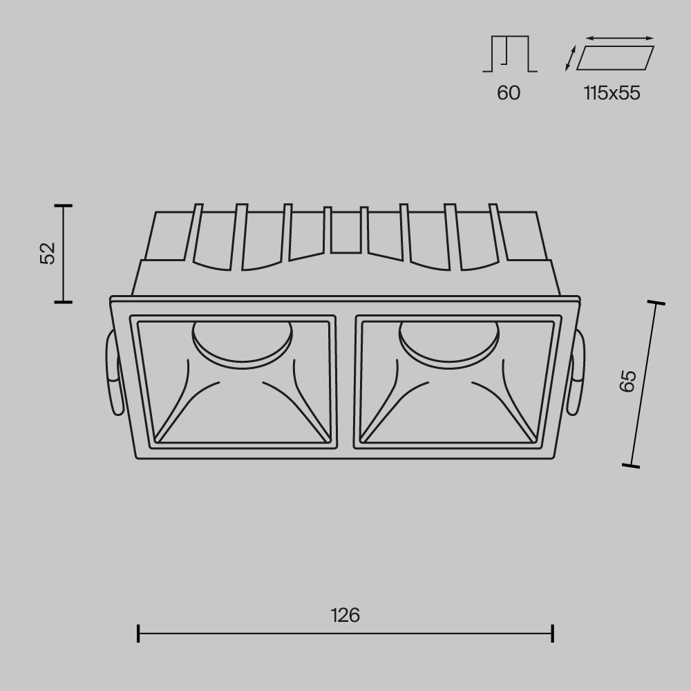 Встраиваемый светильник Technical DL043-02-10W3K-SQ-WB