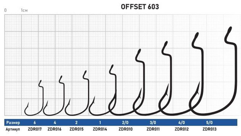 Крючок Offset ZUB 603 # 4 (упак. 5 шт)