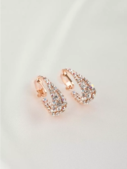 Клипсы Россыпь из белых камней-хамелеонов Swarovski