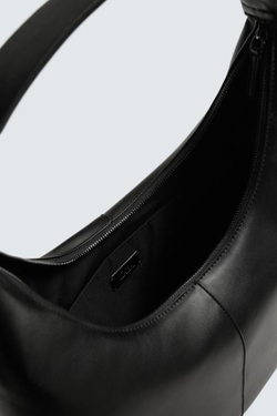 ZARA ОДНОТОННАЯ СУМКА-ШОПЕР, ЧЕРНЫЙ