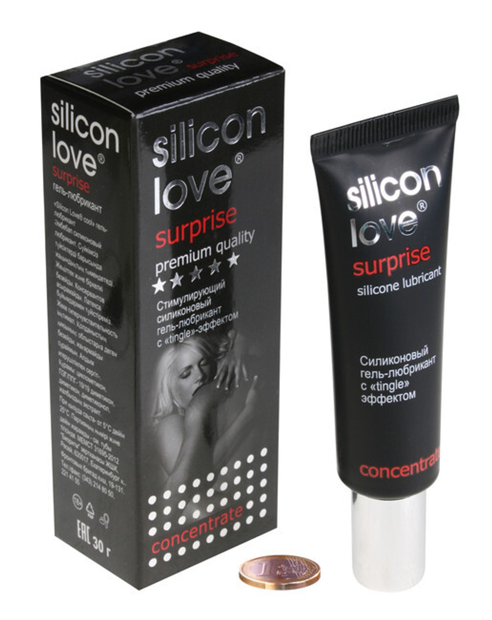Стимулирующий силиконовый лубрикант Silicon Love Surprise с покалывающим эффектом, (30 г) (Цвет: прозрачный)