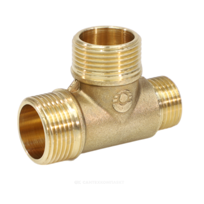 Тройник латунь переходной Ду 15х20х20 (1/2"х3/4"х3/4") НР/НР/НР VALFEX VF.131.L.034