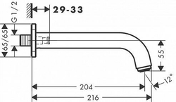 Излив на ванну Hansgrohe Vernis Shape матовый чёрный 71460670