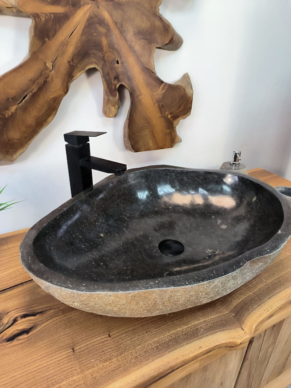 Раковина из речного камня RS-65838 65х47х15 из натурального камня