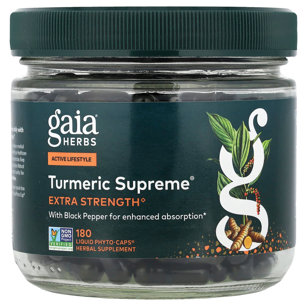 Gaia Herbs, Turmeric Supreme®, 180 Liquid Phyto-Caps®