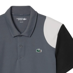 Теннисное поло Lacoste Ultra Dry Colour-Block Sport - grey/black