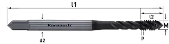 Метчик машинный Karnasch MF8x1 мм, HSSE-PM, DIN374, арт. 20.2053.08.10