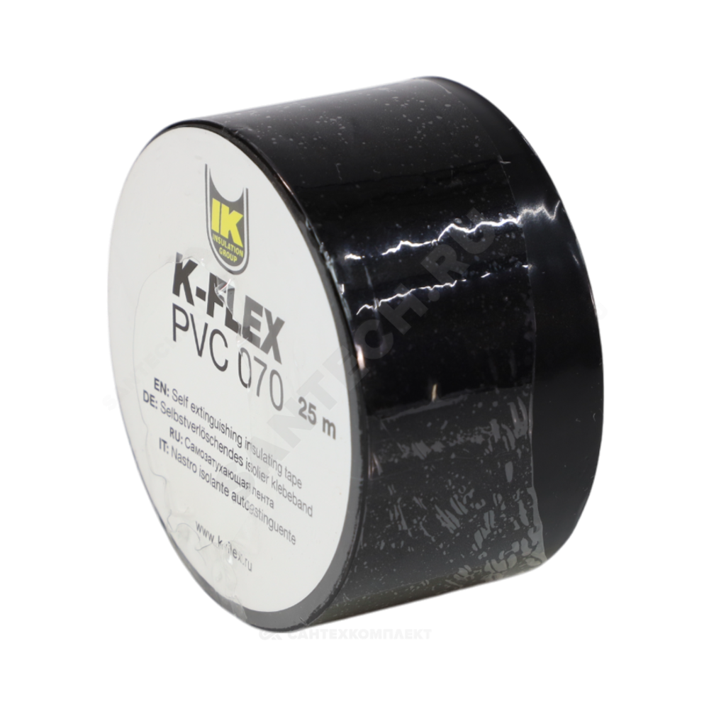 Лента ПВХ PVC AT 070 38мм х 25м черная самоклеящаяся K-flex 850CG020001
