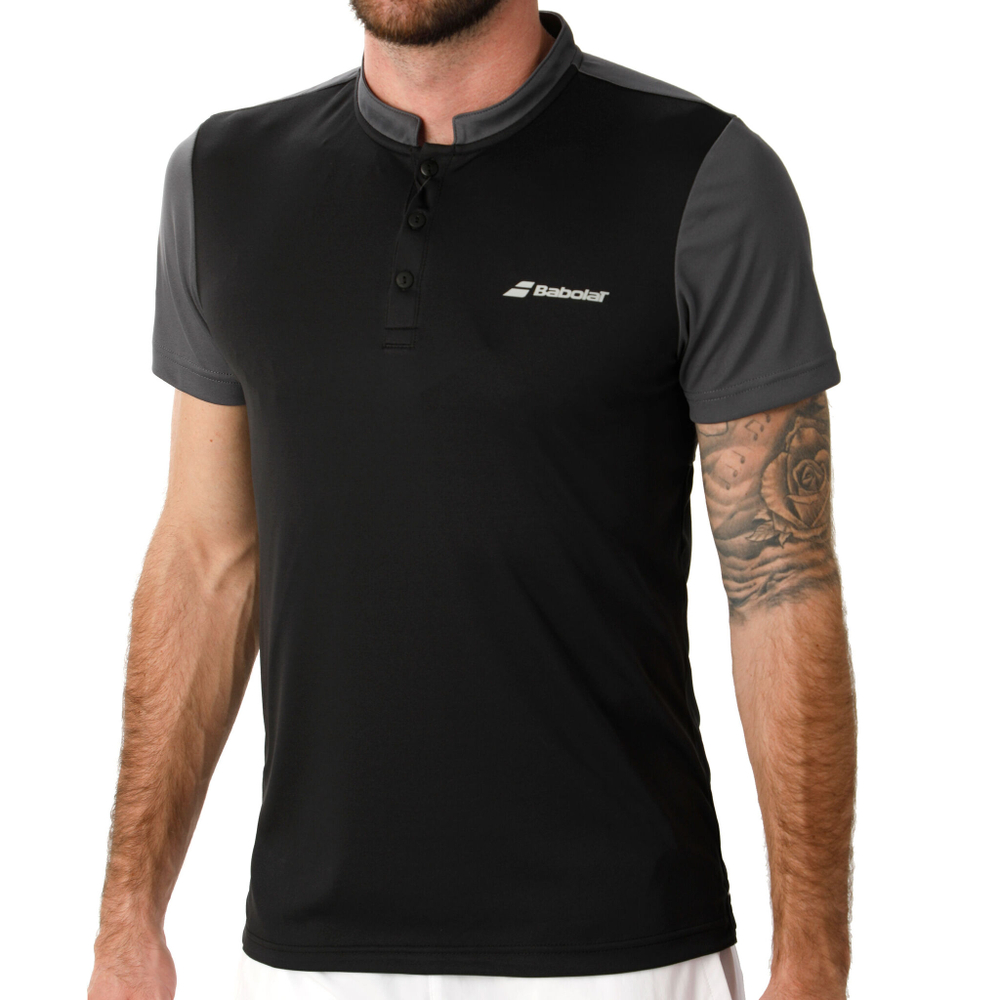 Мужское теннисное поло Babolat Play Polo Men - Black, Grey