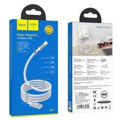 USB Кабель USB -> Lightning Hoco U91 Magic Magnetic 1 м White