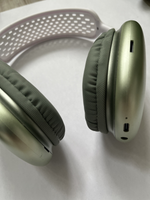 Наушники Pods Max с кожаным чехлом зеленый\белый