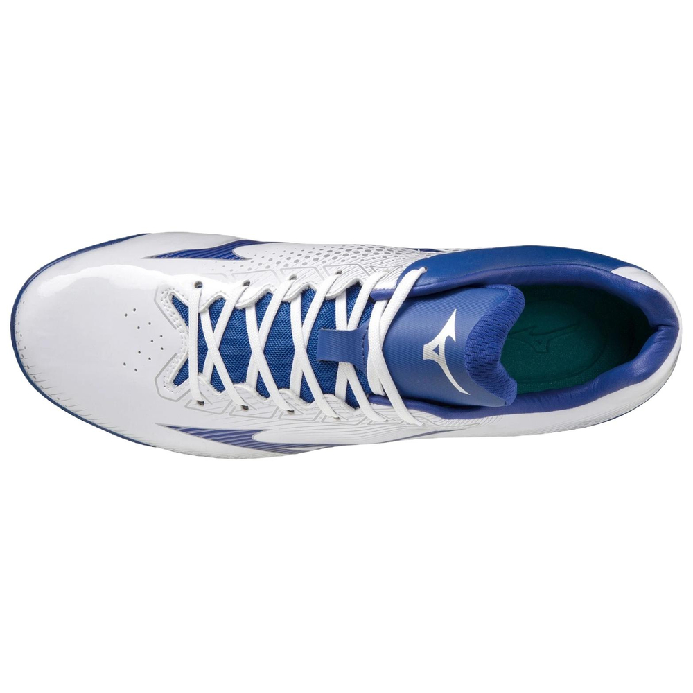 Mizuno Wave Lightrevo Baseball Shoes Men"s White Blue