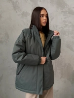 Куртка весенняя удлиненная с капюшоном