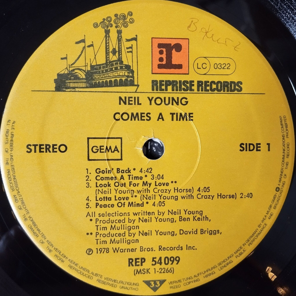 Винтажная виниловая пластинка LP Neil Young Comes A Time (Holland 1978)