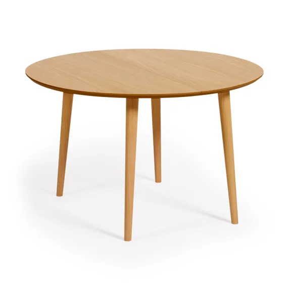 Стол раскладной Oakland Ø120-200x120 см, шпон дуба