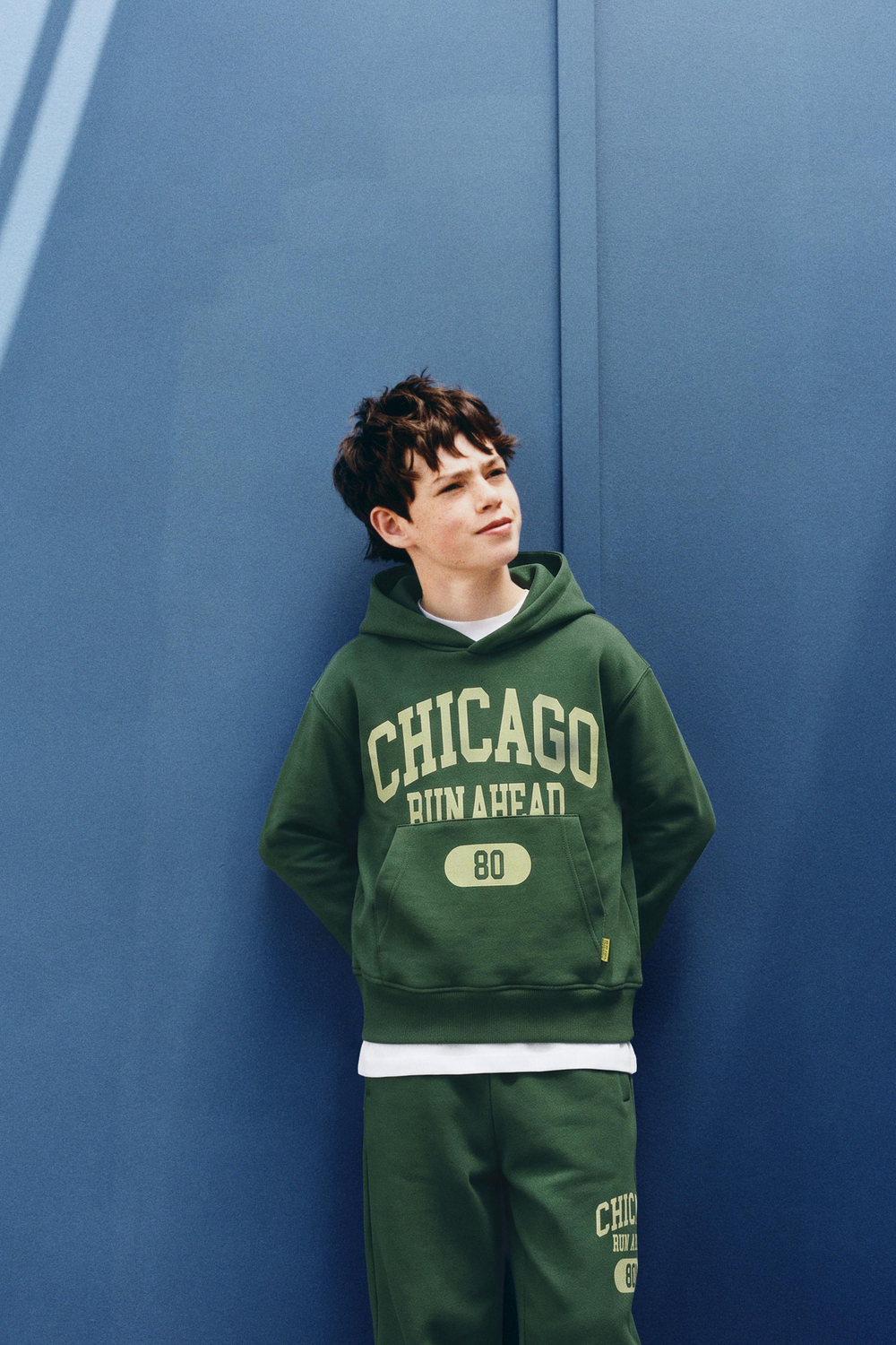 ZARA ДЖОГГЕРЫ VARSITY, ЗЕЛЕНЫЙ