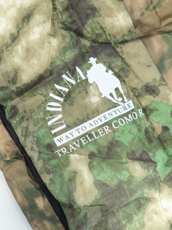 Спальный мешок TRAVELLER camo (КМФ) R-zip от-12(с подголовником 230х90см)INDI