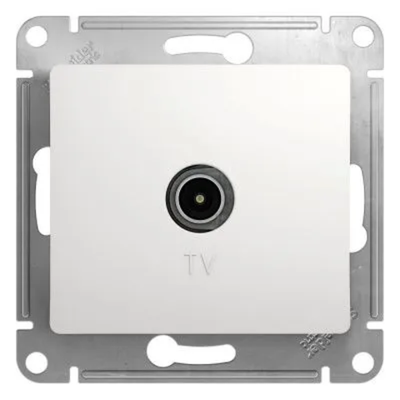 195_ Розетка GLOSSA TV оконечная 1DB белая без рамки GSL000191 (10) ш/к 3606480657528