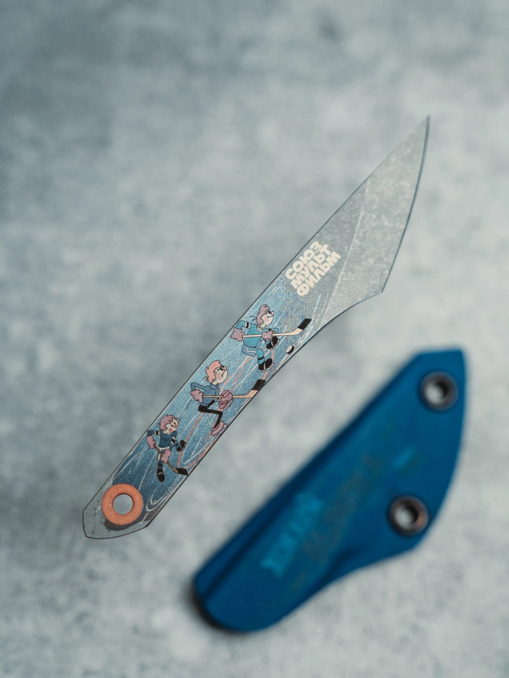 Нож NC Custom KOI (Шайбу! Шайбу!! - Вымпел, SW, Blue)