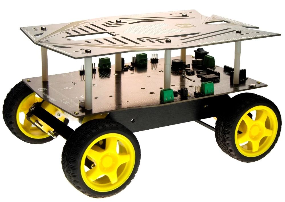 Четырехколесная робот-машинка DFRobot Cherokey: A 4WD Basic Robot Building Kit for Arduino Четырехколесная робот-машинка DFRobot Cherokey: A 4WD Basic Robot Building Kit for Arduino