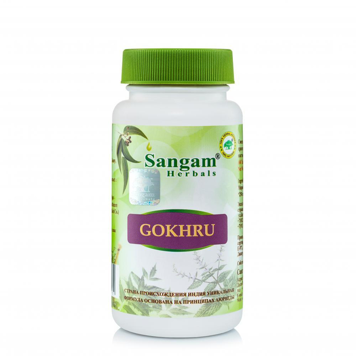 Sangam Herbals Gokhru Гокхру (Гокшура) смесь сухого растительного сырья (650 мг) 60 таб