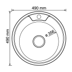 Мойка круг d 49 (0,8) вып 3 1/2 MIXLINE (глуб чаши 18см) с сифоном ДЕКОР