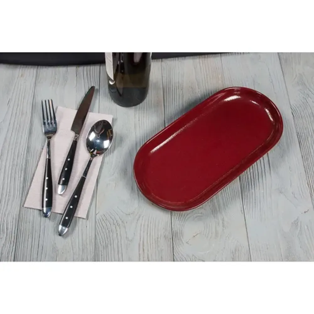 Блюдо овальное 29,5*14 см h2,6 см Evolution Dark Red P.L. Proff Cuisine [1]