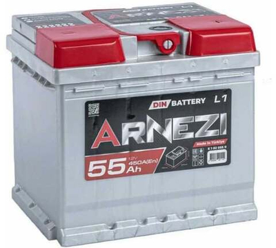 Аккумулятор ARNEZI DIN SMF 55 А/ч обратный R+ 207x175x190 L1 EN 450 А