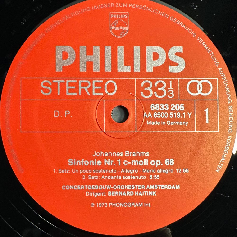 Брамс - Симфония №1 до минор соч. 68 (Германия 1973г.)
