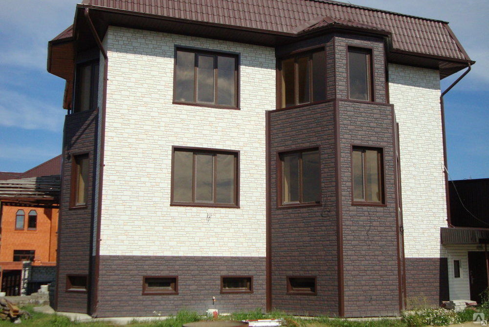 Фасадная панель Docke BURG Темный 946*445мм 0,42м2