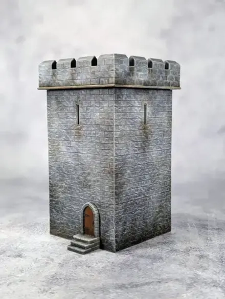 28MEDSQUT 28mm Fortified Square Castle Tower
