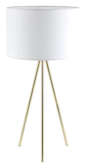 Лампа настольная NewRgy 2001ATL ANTIQUE BRASS+WHITE, 40 Вт, белая и латунная