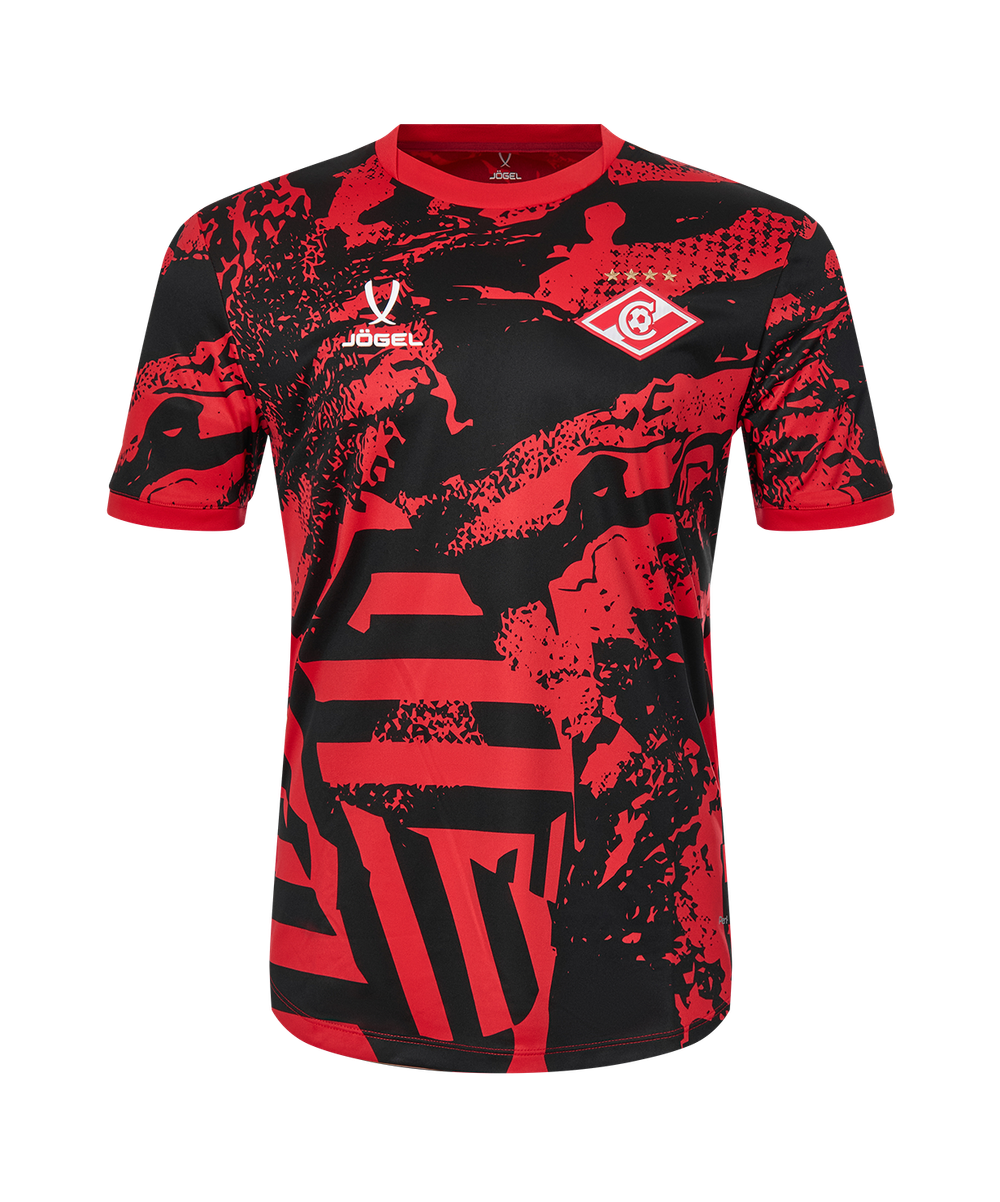 Футболка разминочная Jögel PREMIER PerFormDRY Spartak Pre-match Tee, красный/черный