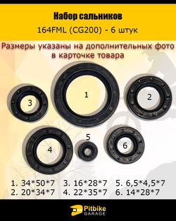 P++ B+ K- Rt Et Набор сальников 164FML (CG200)