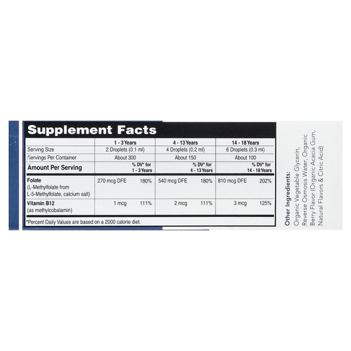 Triquetra Health, Kids, L-метилфолат 5-MTHF и метил B12, ягодный вкус, 30 мл (1 жидк. унция)