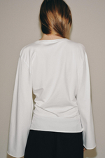 ХЛОПКОВАЯ ФУТБОЛКА С ДЛИННЫМИ РУКАВАМИ — ZARA
