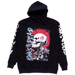 Толстовка худи Punks Not Dead скелет панка (088)