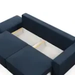 КОРСО Диван прямой с банкеткой, темно-синий