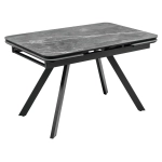 Стол Bradex Home Arthur раскладной 120-184x80x75см, керамогранит серый мрамор Greys Grey, чёрный