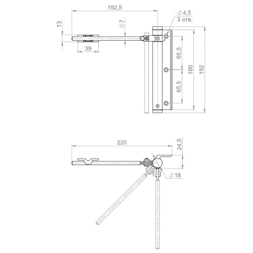 Доводчик дверной пружинный PUNTO SDC-1040 BL черный до 40 кг /63057/