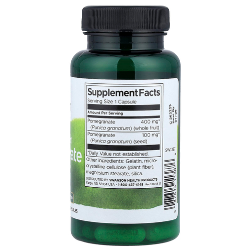 Swanson Vitamins, Full Spectrum®, гранат, цельные плоды и семена, 60 капсул