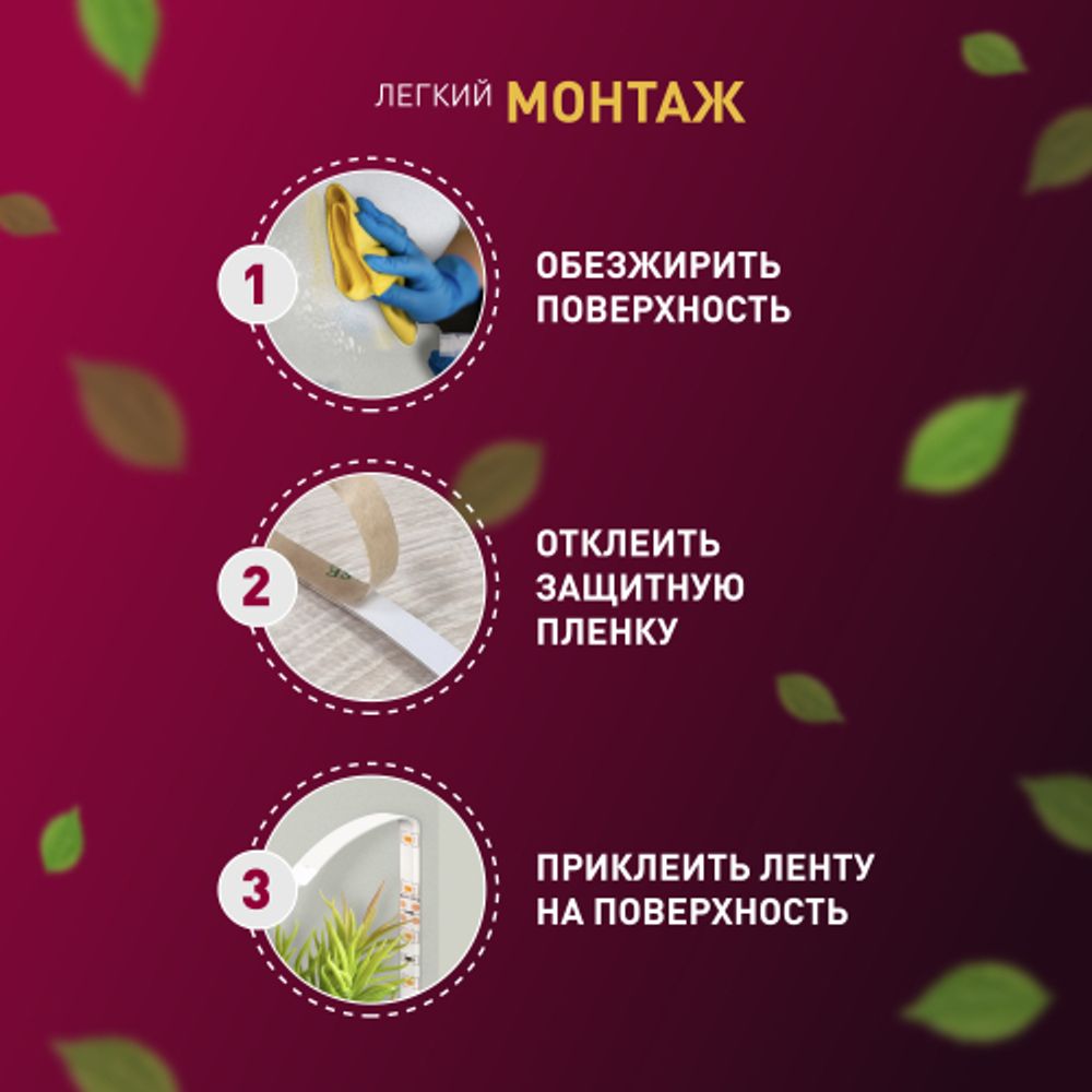 Светодиодная лента для растений ЭРА FITO-Strip Light-Rа90-3m полного спектра 3м IP65 с адаптером 12V | Светодиодные ленты для растений