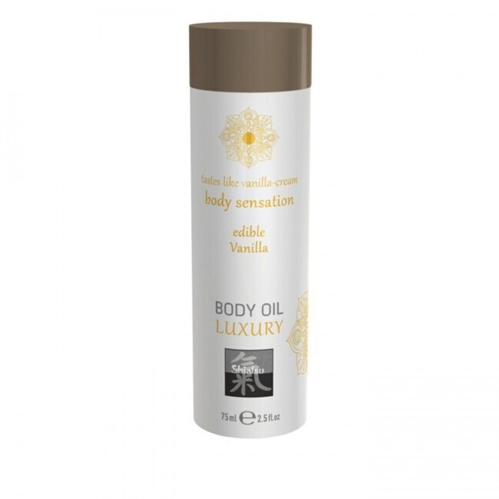 Съедобное масло для тела Body Oil LUXURY с ароматом ванили (75 мл) (Цвет: прозрачный)