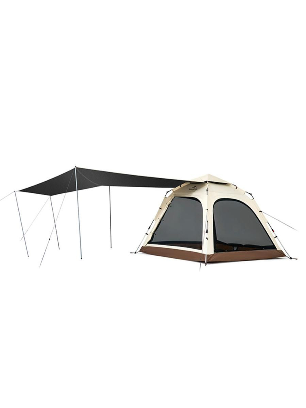 Палатка Naturehike Ango Automatic CNK2550WS010 трёхместная, большая, бежевая с коричневым