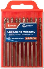 Сверло по металлу Cutop Profi с кобальтом 5% 3,8 x 75 мм, (10 шт/упак)---