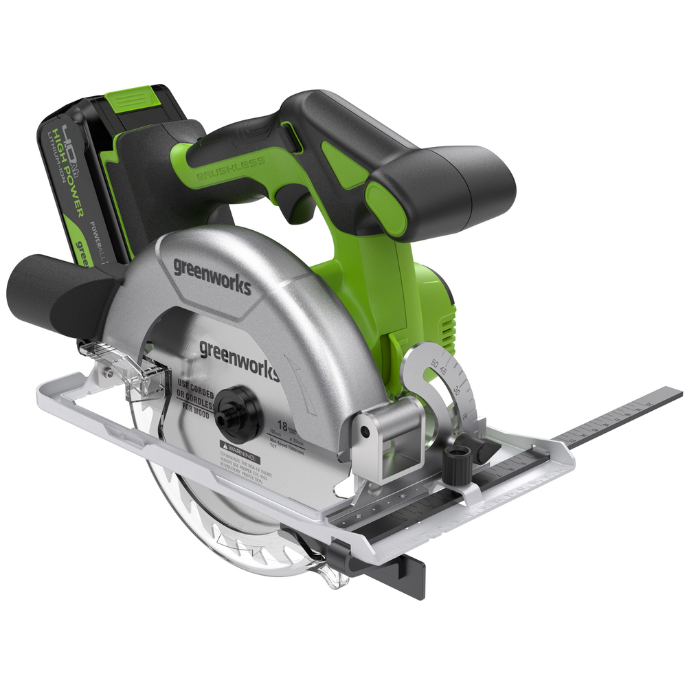 Дисковая пила Greenworks GD24CS165, 24V,б/щет,1х4Ач, ЗУ, 1501607CUB