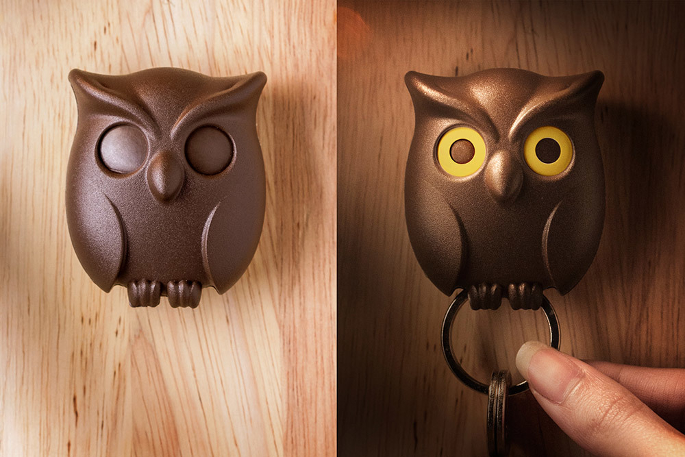 Держатель для ключей Night Owl коричневый Qualy