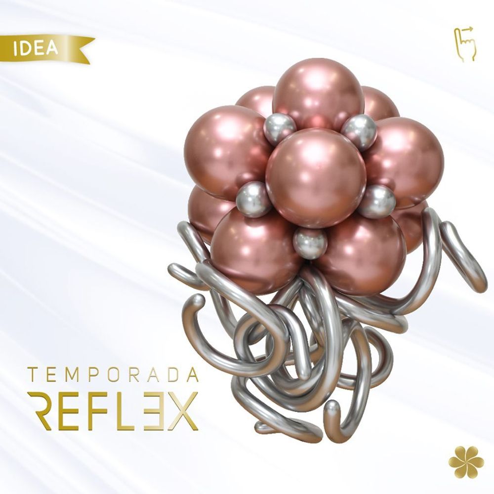 Шар (12''/30 см) Reflex, Зеркальный блеск, Розовое золото (968), хром, 12 шт.